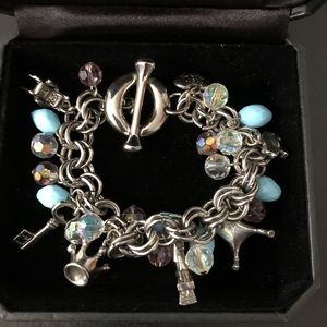 Turquoise beaded charm bracelet